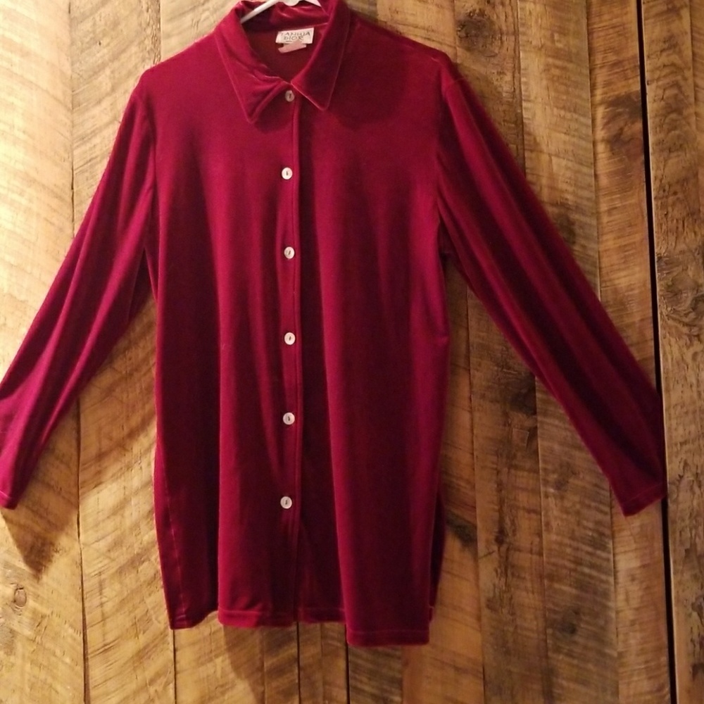 Red velvet tunic